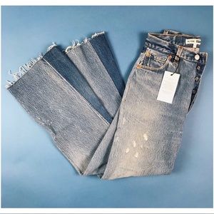 Re/done high rise kick flare jeans